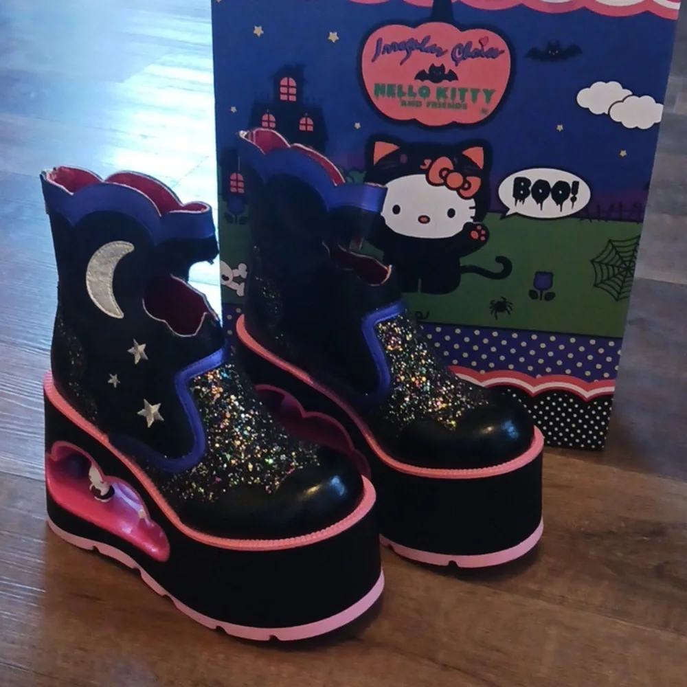 Irregular Choice Hello Kitty Cavern Platform Boots Size 39/8.5 - Picture 2 of 16